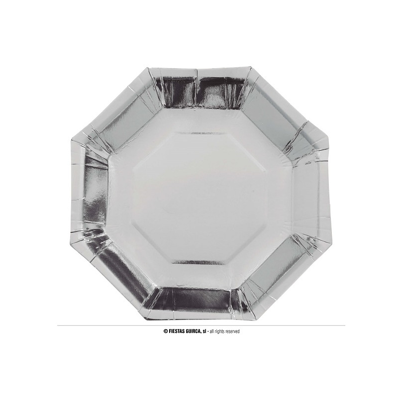 Piatto Argento Ottagonale 23 cm (cf. 6 pz)