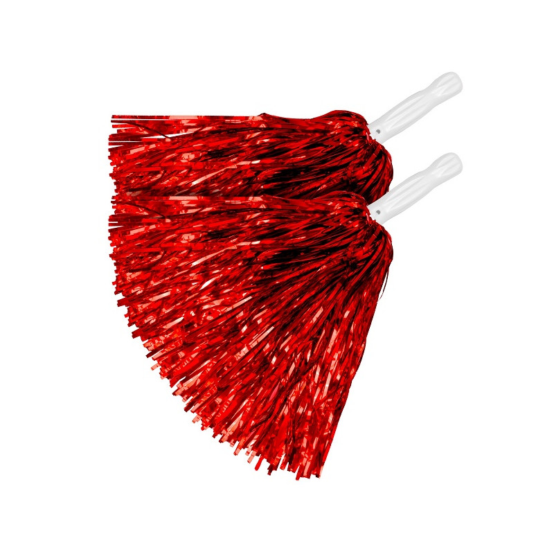 Pon Pon ROSSO Metalizzato con asta (2 pz)