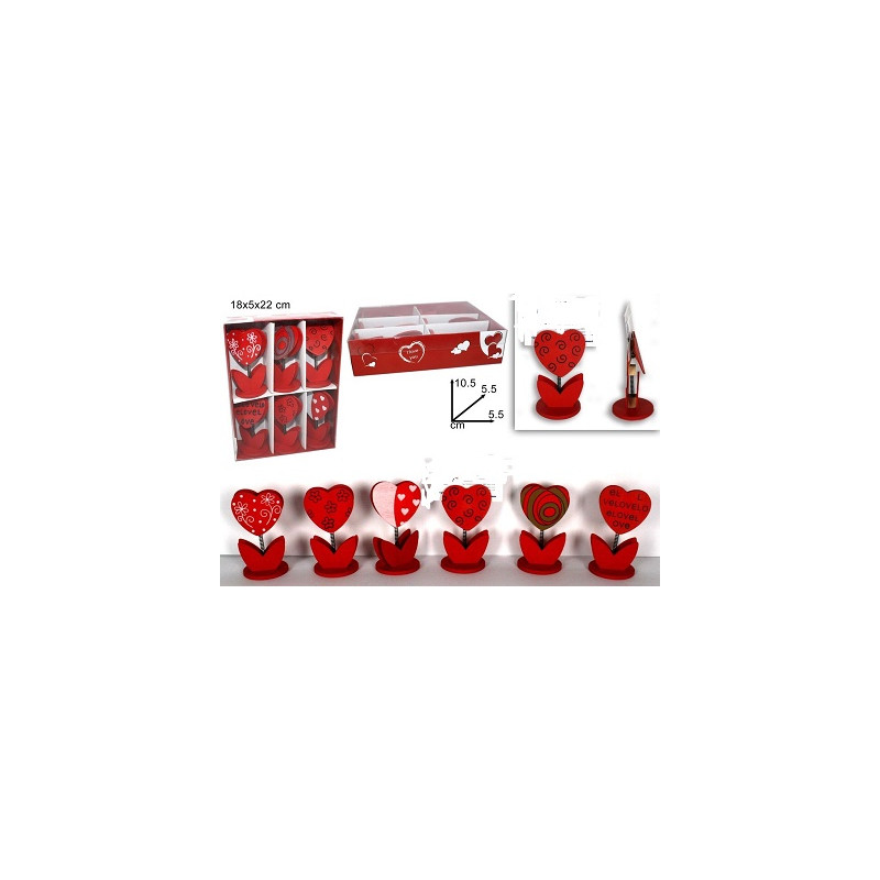 Porta Appunti Cuore in legno