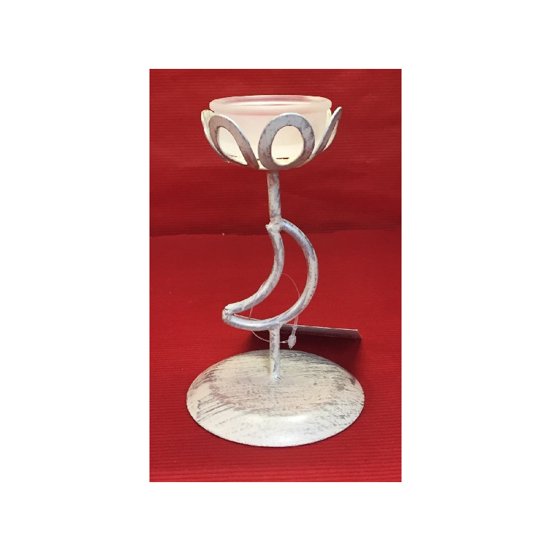 Portacandela Bianco in metallo