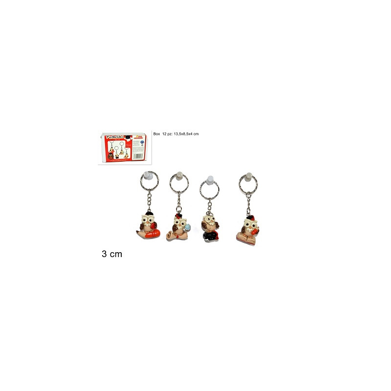 Portachiave Gufo Laurea 3 cm - 4 mod ass