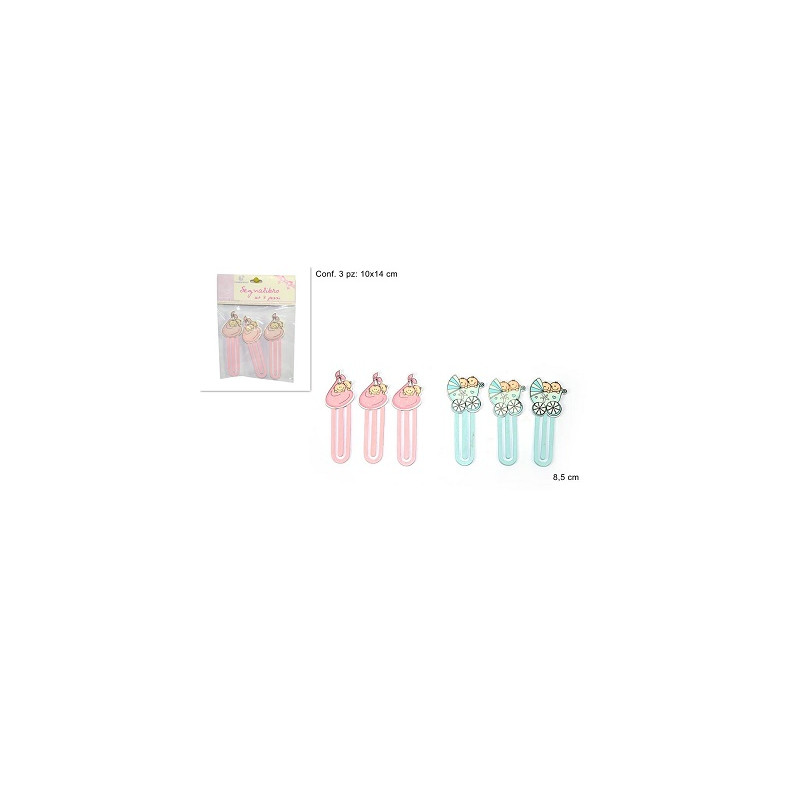 Portaconfetti Segnalibro Nascita Rosa e Celeste (cf. 3 pz)