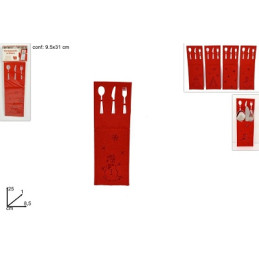 Portaposate Rosso in feltro 25x8,5 cm