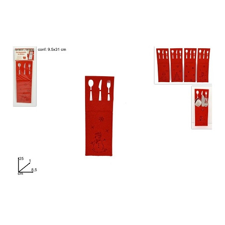 Portaposate Rosso in feltro 25x8,5 cm