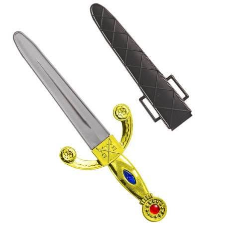 Pugnale con gemme e fodero 24 cm