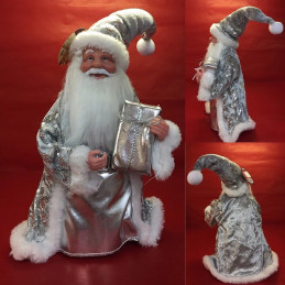 Puntale Babbo Natale Argento 28 cm