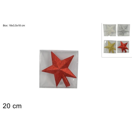 Puntale Stella 20 cm - 4 col ass