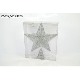 Puntale Stella Argento 30 cm