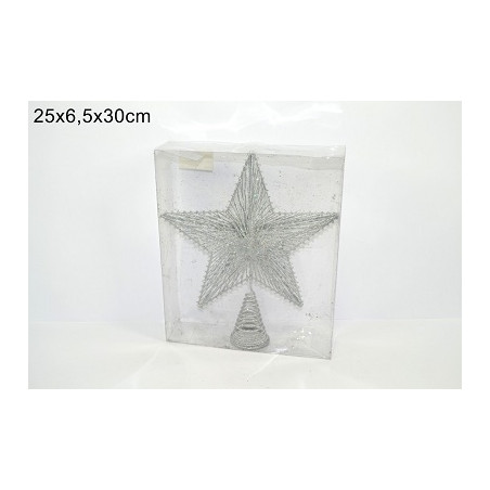 Puntale Stella Argento 30 cm