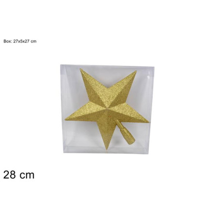 Puntale Stella Oro 28 cm