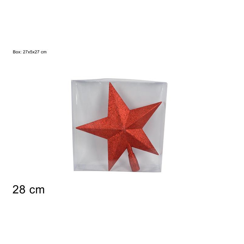 Puntale Stella Rosso 28 cm