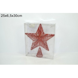 Puntale Stella Rosso 30 cm