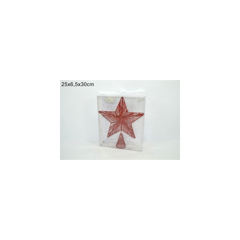Puntale Stella Rosso 30 cm