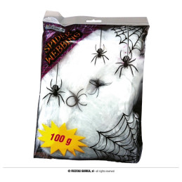 Ragnatela Bianca 100 gr con 6 ragni
