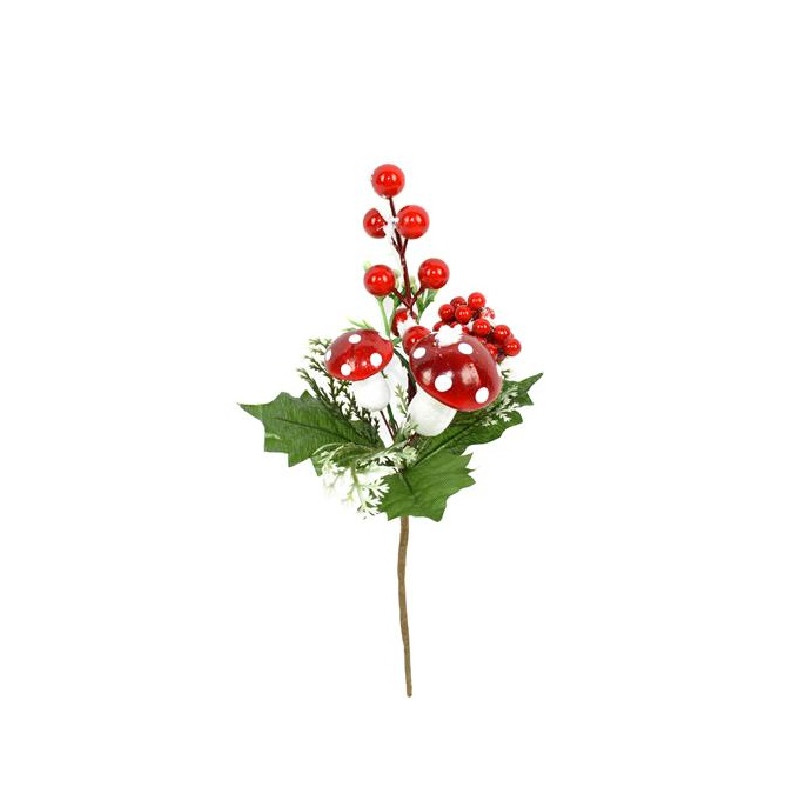 Rametto Bacche e funghi 19 cm