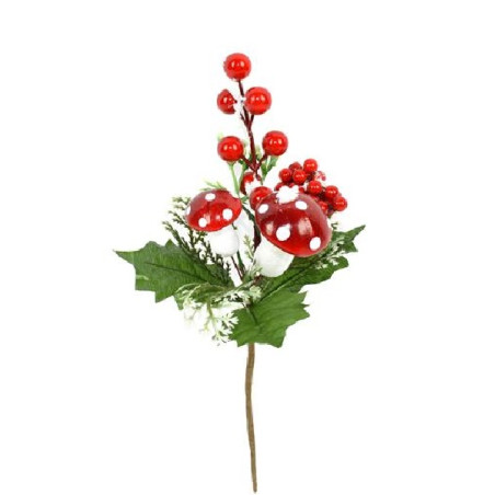 Rametto Bacche e funghi 19 cm