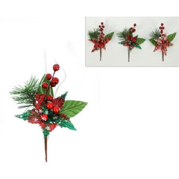 Rametto Stella di natale Scozzese con bacche 21 cm