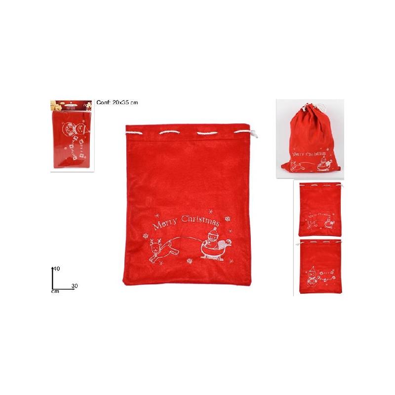 Sacco Rosso Babbo Natale 40x30 cm