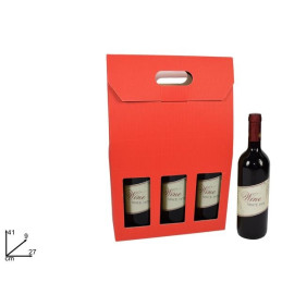 Scatola 3 Bottiglia Rossa 18x41x9 cm