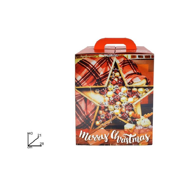Scatola Panettone Natalizia 28x21x40 cm