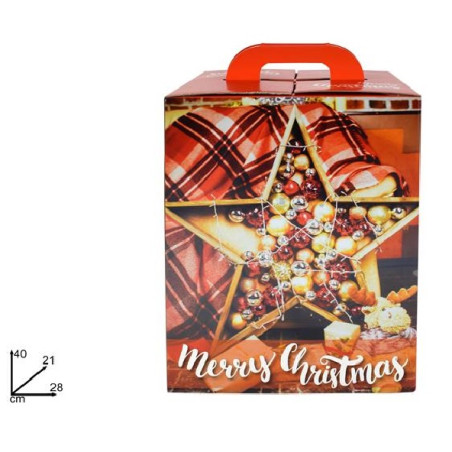 Scatola Panettone Natalizia 28x21x40 cm