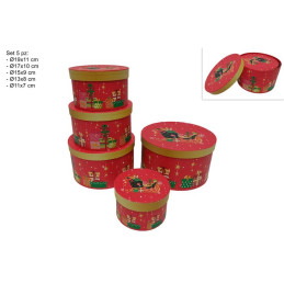 Scatola Regalo Natalizia Tonda (cf. 5 pz)