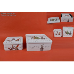 Scatola Regalo Quadrata in Latta (set 2 pz)