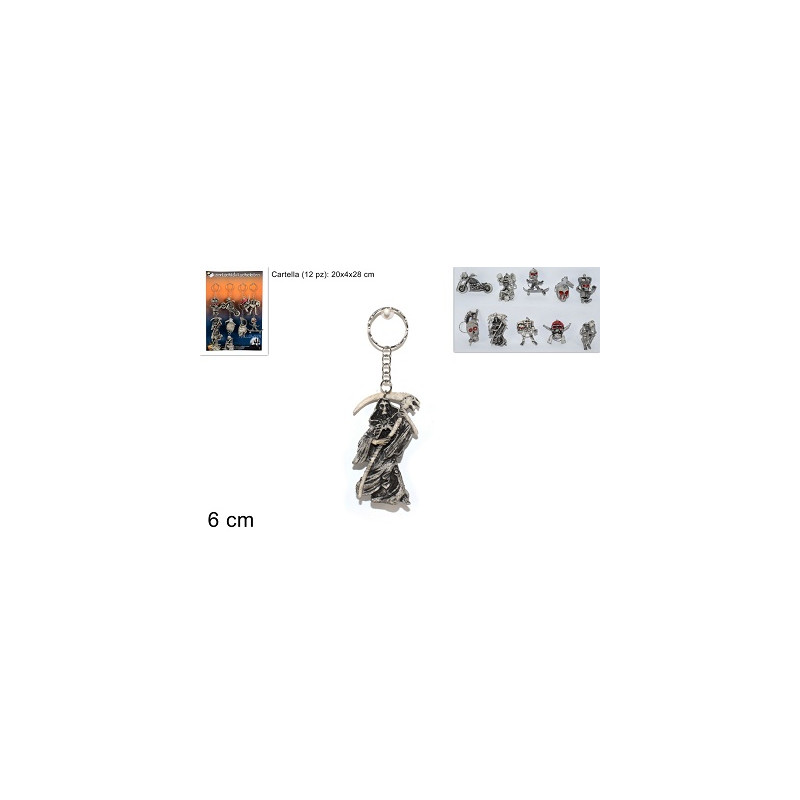 Scheletro portachiave 6 cm - 12 mod ass