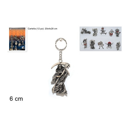 Scheletro portachiave 6 cm - 12 mod ass