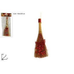 Scopa con decoro Rosso 32 cm