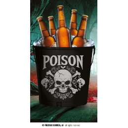 Secchio Teschio portabibite in metallo 19x23 cm