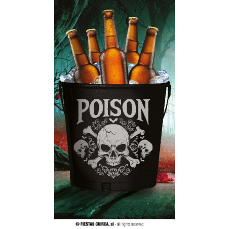 Secchio Teschio portabibite in metallo 19x23 cm