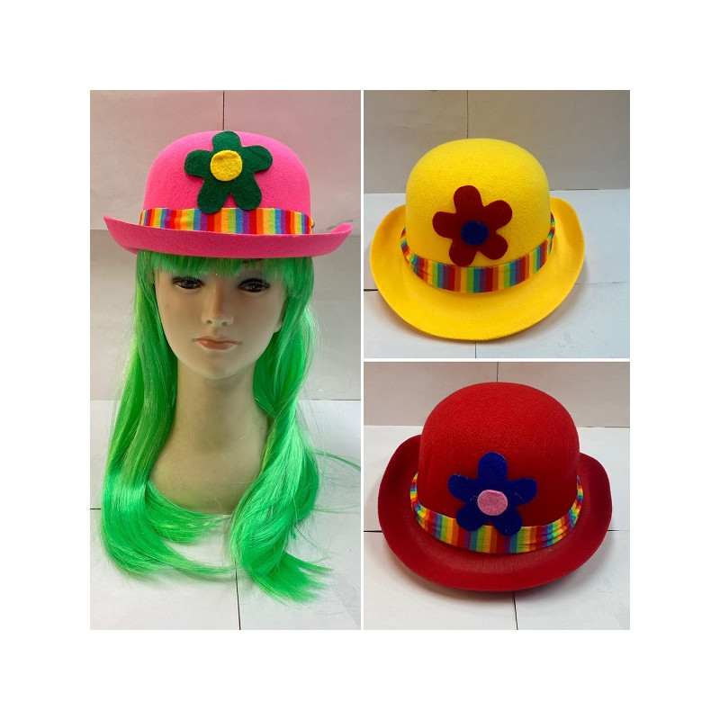Bombetta Clown con fiore col ass