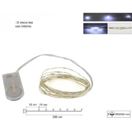 Serie 20 Led BIANCO FREDDO con microled e vano batteria piatto