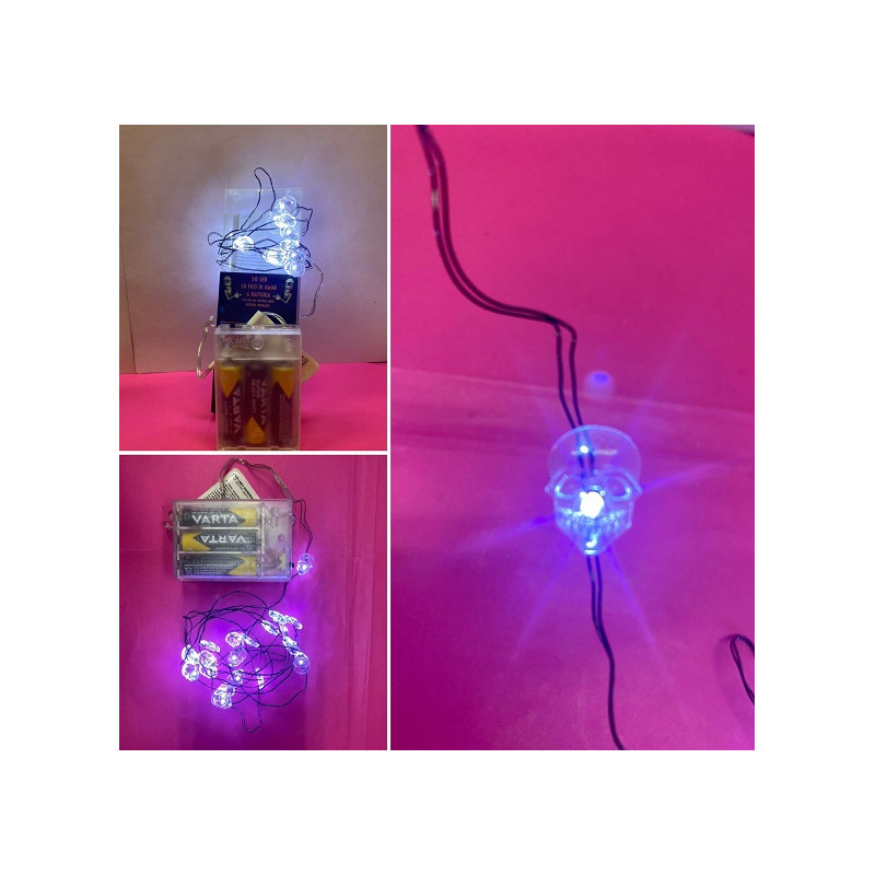 Serie 20 led Teschi a batteria 2 mt