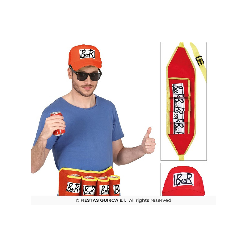 Set Birra - 2 pz (Cappello,Cintura per bibite)