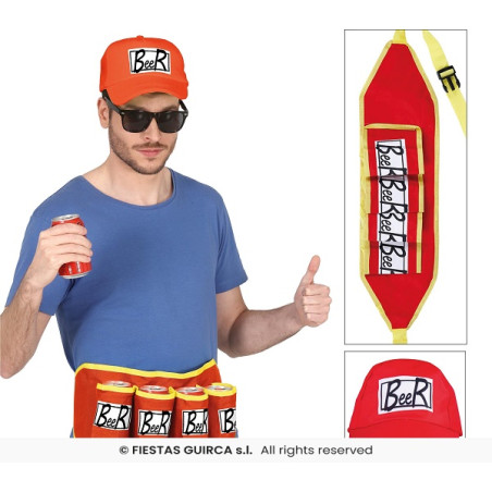 Set Birra - 2 pz (Cappello,Cintura per bibite)