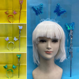 Set Farfalla - 2 pz (Cerchietto,bacchetta)