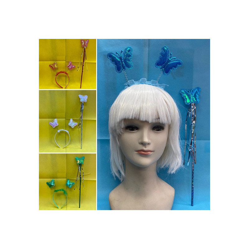 Set Farfalla - 2 pz (Cerchietto,bacchetta)