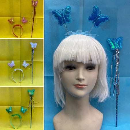 Set Farfalla - 2 pz (Cerchietto,bacchetta)