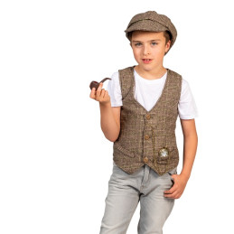 Set Gangster Anni '20 - 2 pz (Gilet, Cappello) - Tg 8/10 anni 140 cm