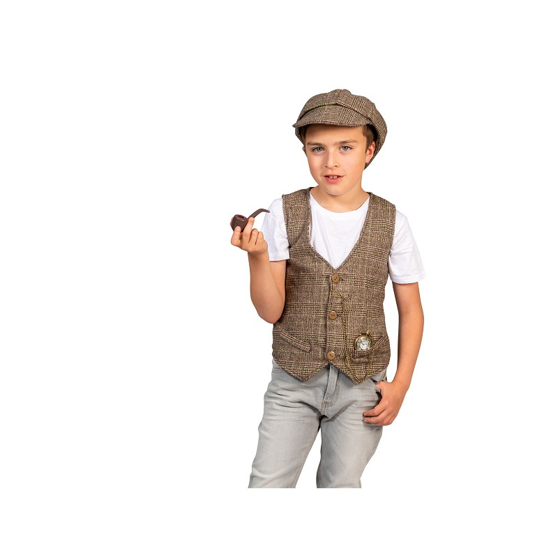 Set Gangster Anni '20 - 2 pz (Gilet, Cappello) - Tg 8/10 anni 140 cm