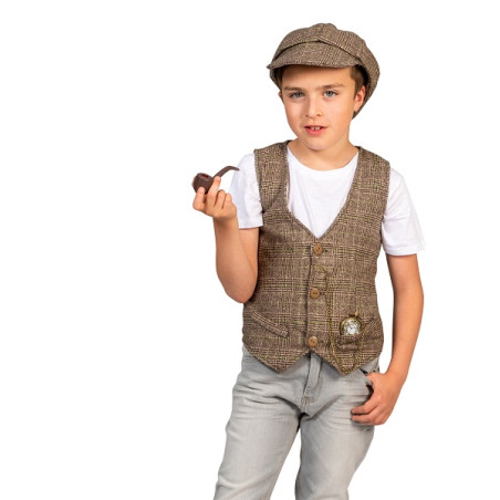 Set Gangster Anni '20 - 2 pz (Gilet, Cappello) - Tg 8/10 anni 140 cm