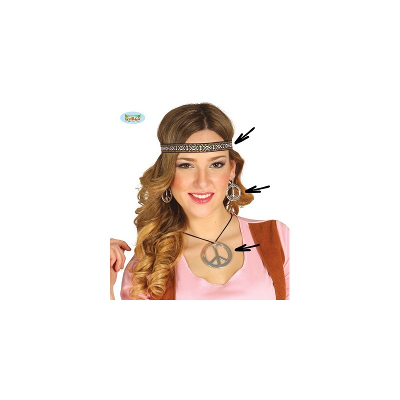 Set Hippie - 4 pz (Collana,2 orecchini,fascia)