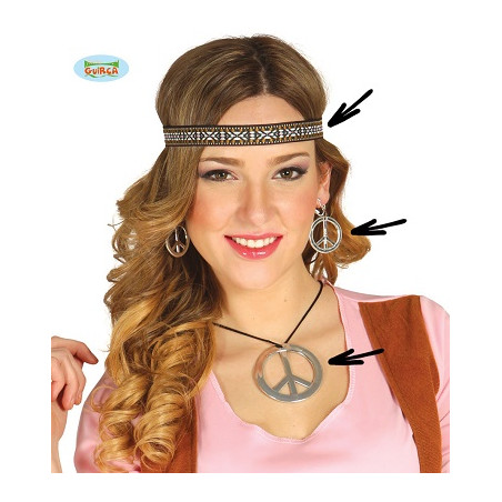 Set Hippie - 4 pz (Collana,2 orecchini,fascia)