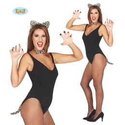 Set Leopardo - 3 pz (Cerchietto,papillon,coda)