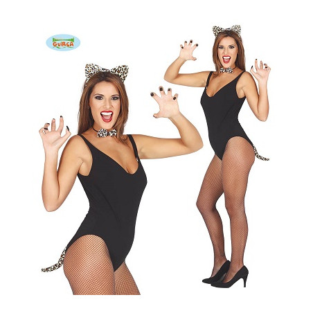 Set Leopardo - 3 pz (Cerchietto,papillon,coda)