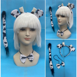 Set Mucca - 3 pz (Cerchietto,papillon,coda)