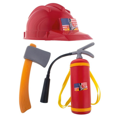 Set Pompiere - 3 pz (Estintore,elmetto,ascia)