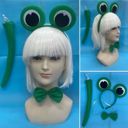 Set Rana - 3 pz (Cerchietto,papillon,coda)